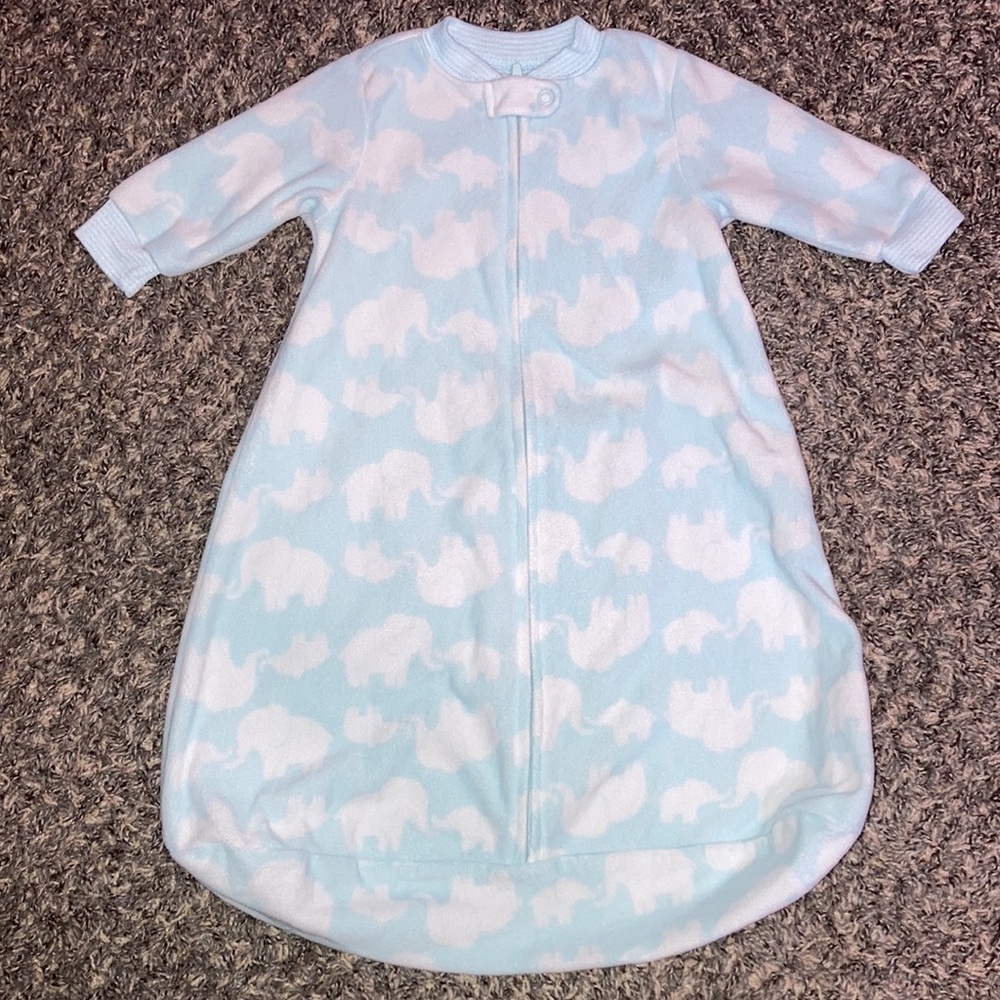 Carters 0-3 months baby boy long sleeve sleep sack pajamas elephants